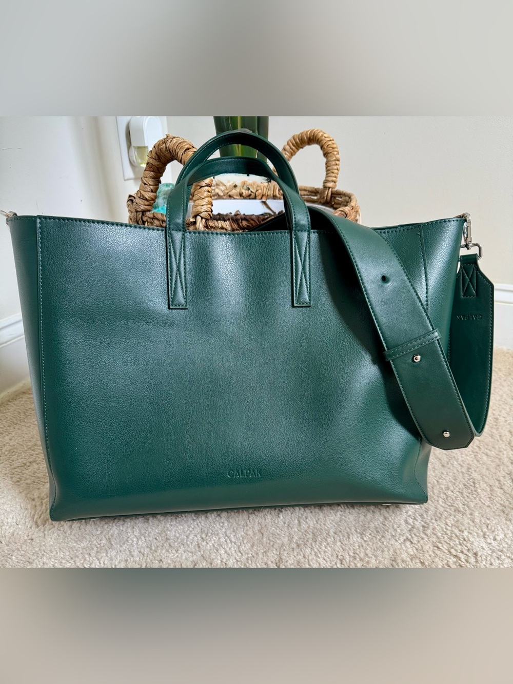 Calpak Haven 16” Laptop Tote Forest Green Complete Set